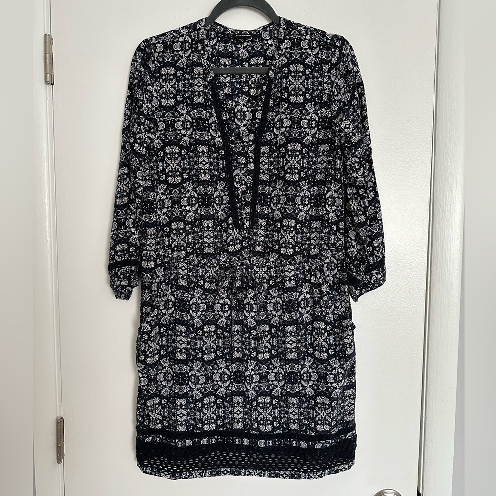 Club Monaco Silk Navy Blue Dresss